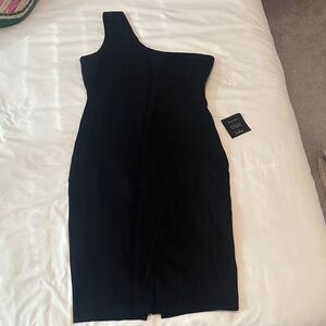Lulu's Chic Black One-Shoulder Dress